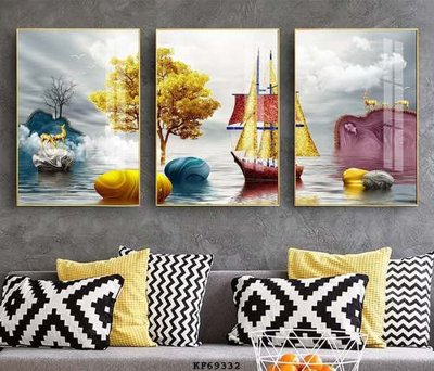 File tranh File tranh hiện đại pha lê gương KF69332 (gốc) chủ đề trẻ em