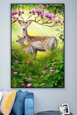 File in trần File tranh hiện đại pha lê gương KF69445 (bản gốc) phong cảnh