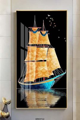 File tranh in trần 3D File tranh hiện đại pha lê gương KF69712 (ảnh gốc)