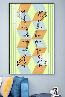 File gốc File tranh hiện đại pha lê gương KF69996 (in lụa) hoa văn cổ điển