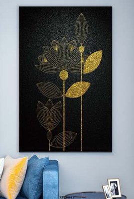 File in mica File tranh hiện đại pha lê gương KF70041 (bản gốc) làm vách ngăn