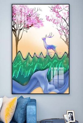 File ảnh File tranh hiện đại pha lê gương KF70069 (gốc) in decal dán tường