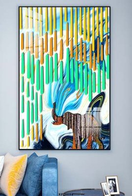 File in trần File tranh hiện đại pha lê gương KF70094 (file gốc) phong thủy