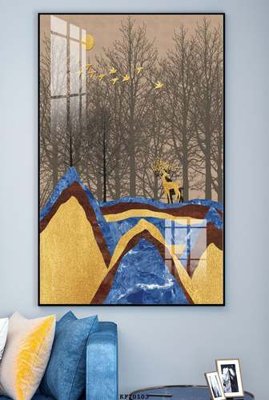 File in lụa File tranh hiện đại pha lê gương KF70103 (tân cổ điển) File tranh hiện đại pha lê gương KF70103