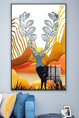 File in trần File tranh hiện đại pha lê gương KF70133 (bản gốc) mây trời