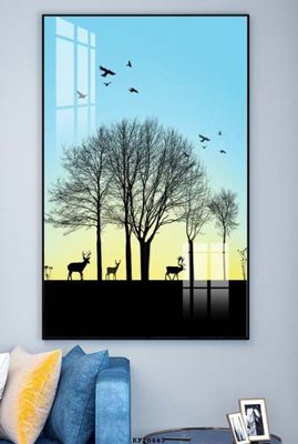 File gốc File tranh hiện đại pha lê gương KF70443 (in lụa) hoa văn cổ điển