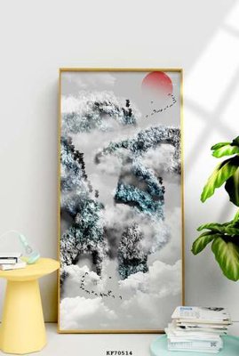 File tranh File tranh hiện đại pha lê gương KF70514 (gốc) chủ đề thiên nhiên