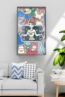 File in lụa File tranh hiện đại pha lê gương KF70594 (hoa văn) File tranh hiện đại pha lê gương KF70594