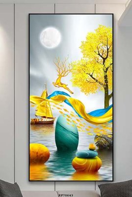 Ảnh gốc File tranh hiện đại pha lê gương KF70643 (nét căng) in mica