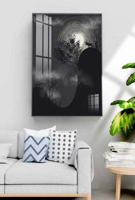 File tranh File tranh hiện đại pha lê gương KF70983 (ảnh gốc) in trần nhà