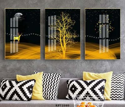 File tranh File tranh hiện đại pha lê gương KF71080 (bản gốc) treo phòng ăn