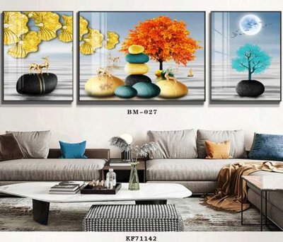 Download file File tranh hiện đại pha lê gương KF71142 (gốc) in mica đèn LED