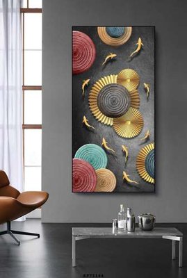 File tranh File tranh hiện đại pha lê gương KF71144 (bản gốc) treo quán cafe