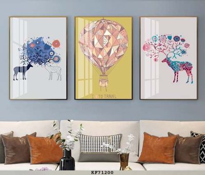 File tranh File tranh hiện đại pha lê gương KF71200 (bản gốc) treo quán cafe