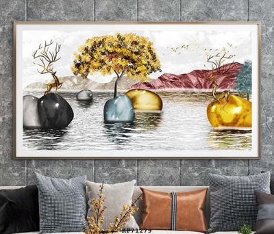 Download file gốc File tranh hiện đại pha lê gương KF71279 (in mica) trong suốt