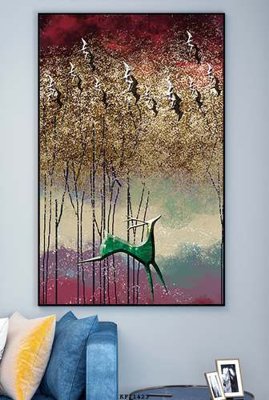 File in trần File tranh hiện đại pha lê gương KF71423 (bản gốc 3D) sống động