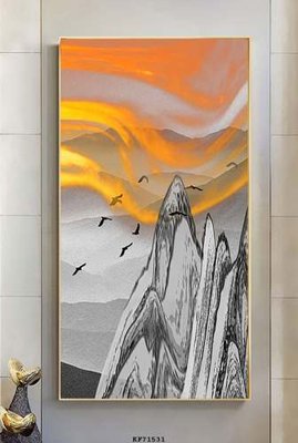 File tranh in trần 3D File tranh hiện đại pha lê gương KF71531 (ảnh gốc)