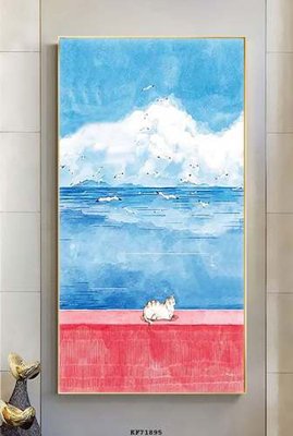 File in trần File tranh hiện đại pha lê gương KF71895 (bản gốc) đại dương