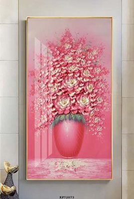 File gốc File tranh hiện đại pha lê gương KF72073 (in lụa) hoa văn cổ điển