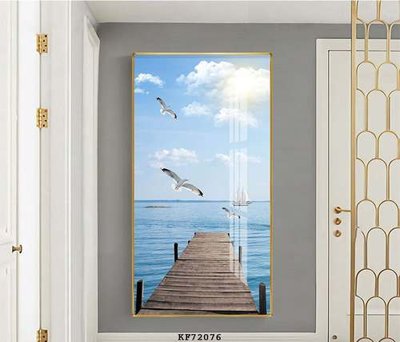 File gốc File tranh hiện đại pha lê gương KF72076 (in mica) trang trí