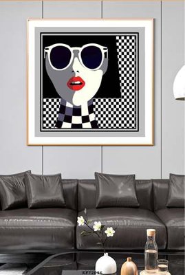 File in lụa File tranh hiện đại pha lê gương KF72096 (chất lượng cao) File tranh hiện đại pha lê gương KF72096