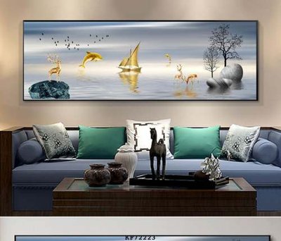 File gốc File tranh hiện đại pha lê gương KF72223 (in lụa) tranh phong thủy