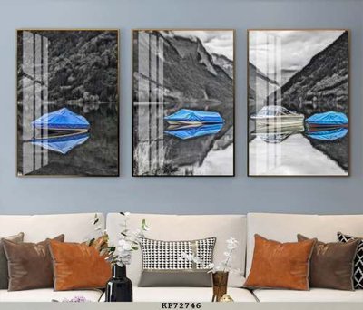 File in trần File tranh hiện đại pha lê gương KF72746 (bản gốc) mây trời