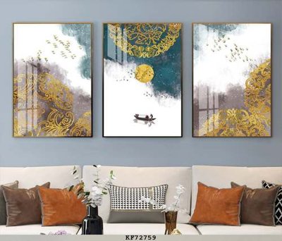 File tranh gốc in trần nhà File tranh hiện đại pha lê gương KF72759 3D