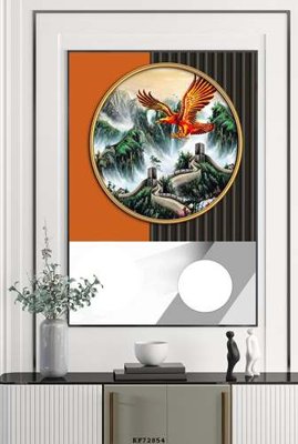 Tải file File tranh hiện đại pha lê gương KF72854 (gốc) chủ đề phong thủy