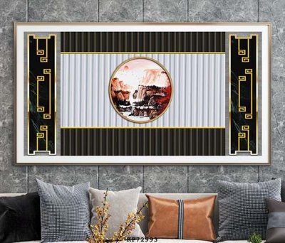 File gốc File tranh hiện đại pha lê gương KF72993 (in lụa) tranh mã đáo