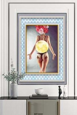 Download file tranh PSD File tranh hiện đại pha lê gương KF73008 để chỉnh sửa