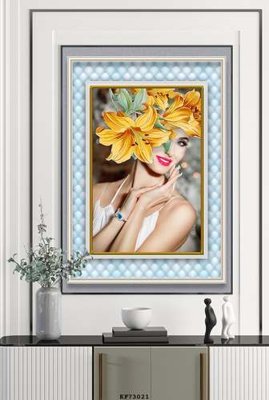 File tranh File tranh hiện đại pha lê gương KF73021 (gốc) chủ đề thiên nhiên