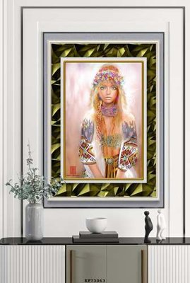 File tranh File tranh hiện đại pha lê gương KF73063 (gốc) phong cách tối giản