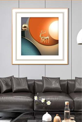 File tranh File tranh hiện đại pha lê gương KF73217 (file gốc) chủ đề phong thủy