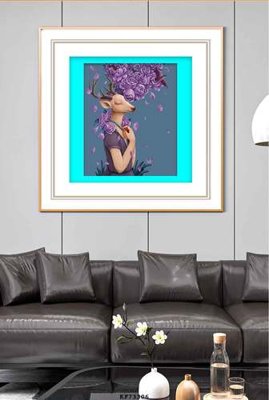 File tranh gốc in trần nhà File tranh hiện đại pha lê gương KF73306 3D