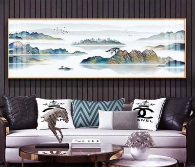 File in mica File tranh hiện đại pha lê gương KF73349 (bản gốc) làm vách ngăn