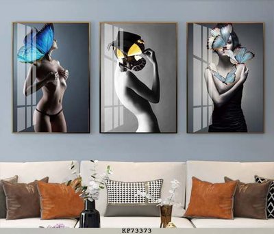 File tranh File tranh hiện đại pha lê gương KF73373 (gốc) phong cách tối giản