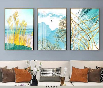 File in trần File tranh hiện đại pha lê gương KF73441 (bản gốc) phong cảnh