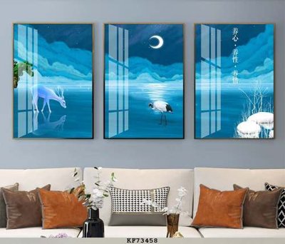 File tranh gốc File tranh hiện đại pha lê gương KF73458 chủ đề hiện đại