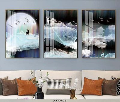 File tranh PSD File tranh hiện đại pha lê gương KF73475 chất lượng cao