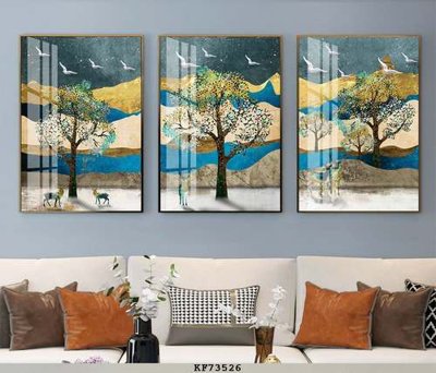 Hình ảnh file gốc File tranh hiện đại pha lê gương KF73526 cho in UV