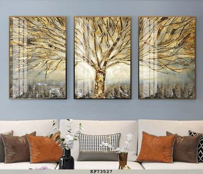 File in mica File tranh hiện đại pha lê gương KF73527 (bản gốc) làm vách ngăn