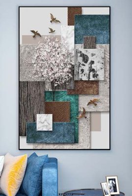 File gốc File tranh hiện đại pha lê gương KF73779 (PNG) không nền chất lượng