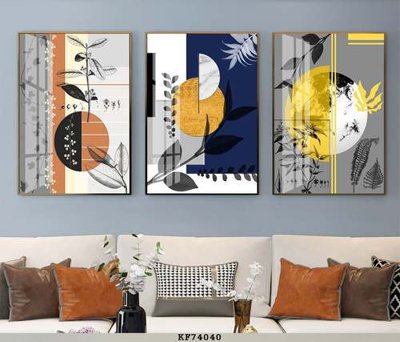 File gốc File tranh hiện đại pha lê gương KF74040 (in lụa) tranh mã đáo