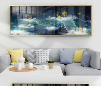 File in trần File tranh hiện đại pha lê gương KF74108 (bản gốc) đại dương