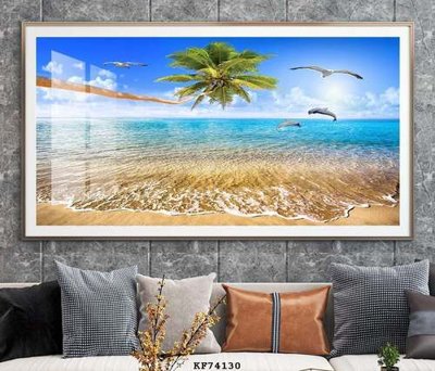 Ảnh gốc File tranh hiện đại pha lê gương KF74130 (độ nét cao) in mica