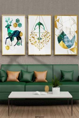 File in trần File tranh hiện đại pha lê gương KF74155 (bản gốc) hoa văn