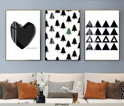 File in trần File tranh hiện đại pha lê gương KF74409 (bản gốc) phong cảnh