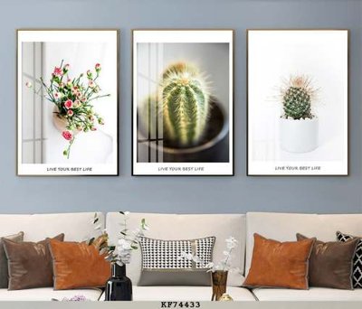 File in mica File tranh hiện đại pha lê gương KF74433 (bản gốc) làm vách ngăn