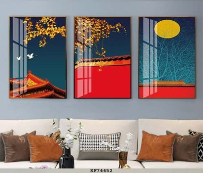 File tranh in trần 3D File tranh hiện đại pha lê gương KF74452 (ảnh gốc)